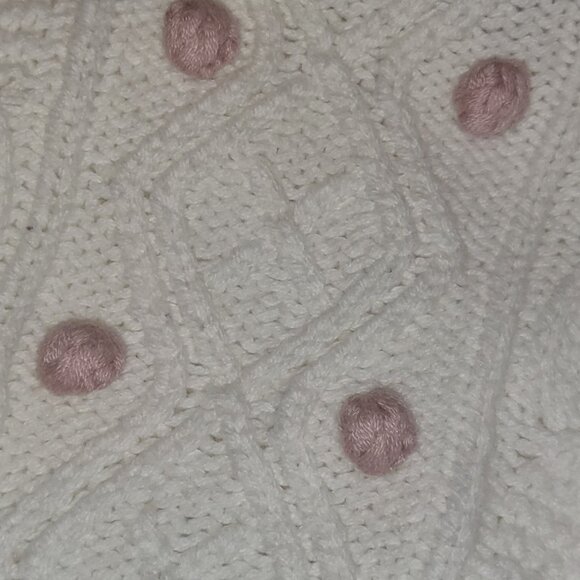 Girl's Cotton Sweater Lot Cream Stitch Button Details 3T Tahari - Picture 4 of 14